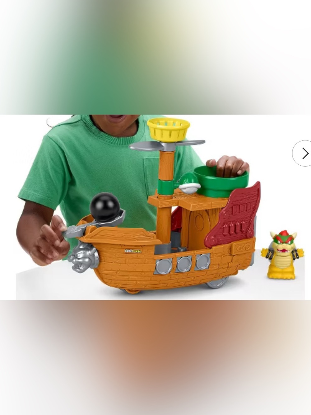 Fisher-Price Little People My Mario Bowser’s Airship & Figure Set Toddler Toy